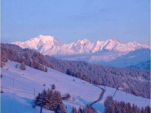 vue matinale du Mont Blanc depuis l'appartement